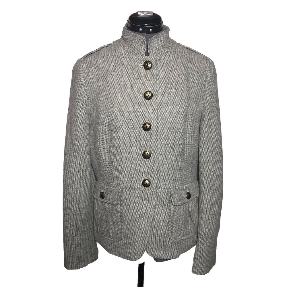 Banana Republic Gray Wool Military Jacket Blazer Classic B39 W34 M 10